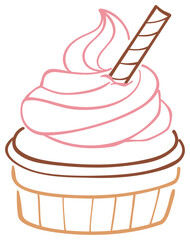 Cupcake with Whipped Cream Sticker