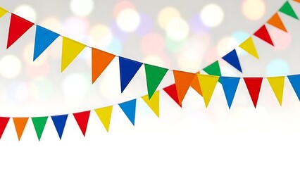 Fototapeta premium Colorful Party Bunting Flags for Celebration and Festival Background