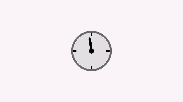 Simple analouge clock animation with clock icon in transparent background in 4K animation with alpha channe