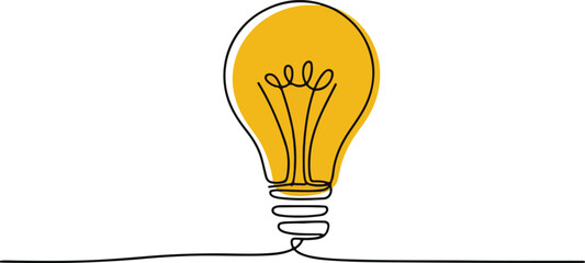 Minimalist Vector Outline of a Bright Idea © Sabit