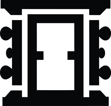 peruvian retablo box silhouette vector illustration on transparent background