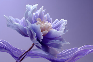 Ethereal Lavender Bloom with Flowing Silk Petals