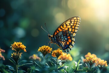 Obraz premium Macro shot of beautiful butterfly high resolution picture