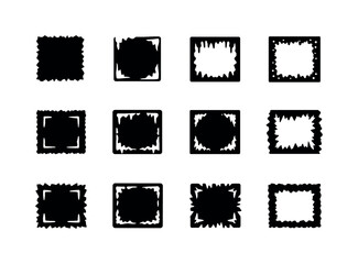 Fototapeta premium Window Frost Icons. Window Edge Frost. Filled icon set of Window Edge Frost: icy window border, corner frost
