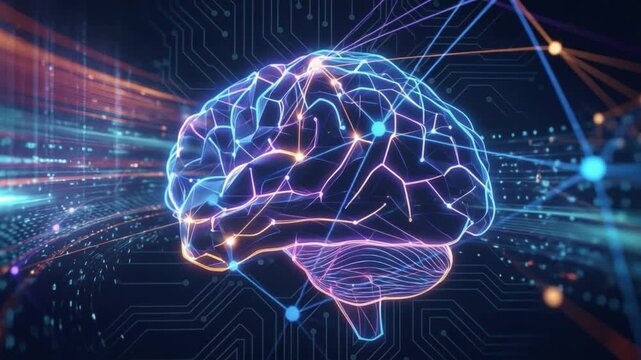 AI Neural Brain background machine learnign