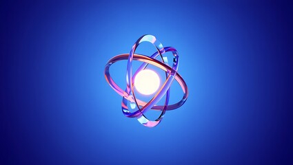 3d render of a molecule symbol on black background