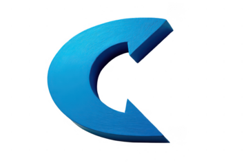 A blue C with an arrow pointing to the right