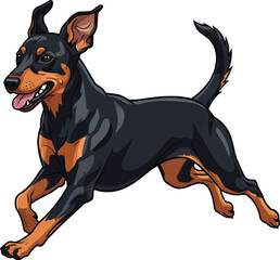 Prague Ratter dog running energetic playful movement