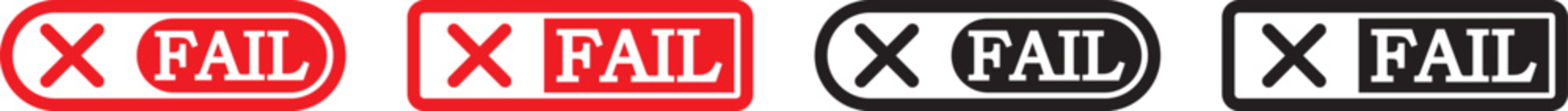 Fototapeta premium pass and fail icon set. Green check mark and red cross icons. Approve and reject web interface element vector illustration. pass fail icon set. Includes tick symbols in green and cross symbols