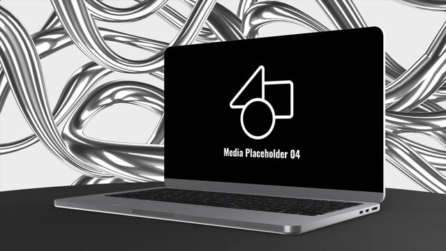 Sleek Modern Chrome Laptop Mockup Media Display