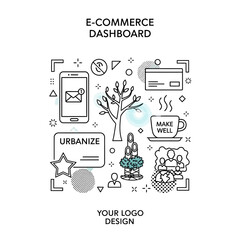 E-Commerce Dashboard Icons and Elements for Digital Business.