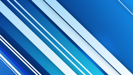 Blue abstract background with dynamic diagonal stripe layers