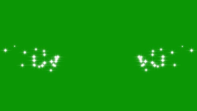 Magic glitter sparkle trail, bokeh light lights green screen, magic dust, pixie dust path, white twinkling particles, fairy dust wand glitter stars trail transition, glowing stars sparkles. 4k