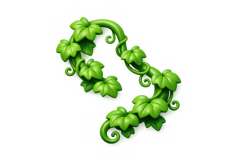 Intricate green vine on textured background for nature-inspired design and decoration