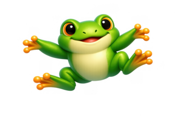 Charming cartoon frog illustration for children's books and playful designs
