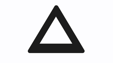 Black Triangle Shape Icon Symbol.