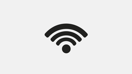 Black WiFi Signal Icon on White.