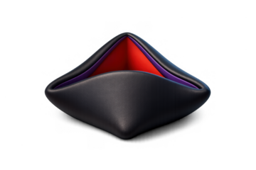 Elegant abstract design with folded black envelope and red interior for creative projects