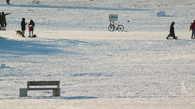 Berlin Tempelhof airfield at winter 4K