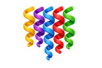 Colorful spiral ribbons with glowing effect - vibrant abstract art for creative design