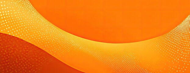 Abstract composition features an orange and yellow color scheme with a dotted curved gradient
