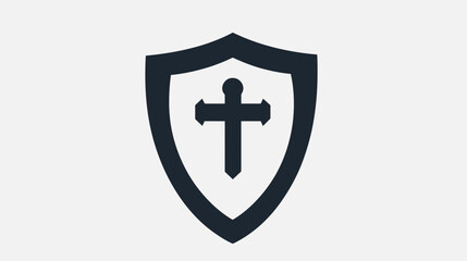 Fototapeta premium Shield with Cross Symbol Protection.