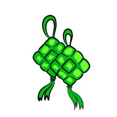 Simple ketupat image illustration that can be used for Ramadan month designs