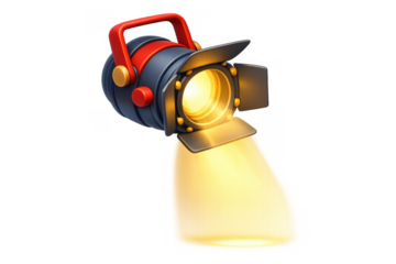 Illuminated spotlight illustration with warm glow for creative design