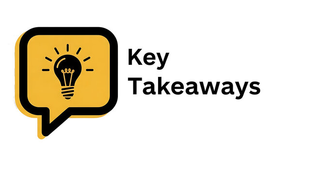 Innovative ideas and key takeaways concept with lightbulb