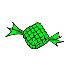Simple ketupat image illustration that can be used for Ramadan month designs