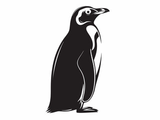 Elegant penguin illustration a striking black and white avian profile portrait © bashanti