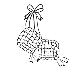 Simple ketupat image illustration that can be used for Ramadan month designs
