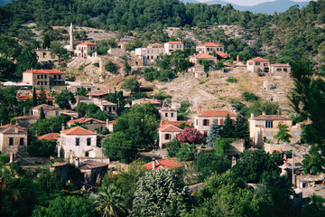 Fototapeta premium Traditional Aegean Village with Stone Houses