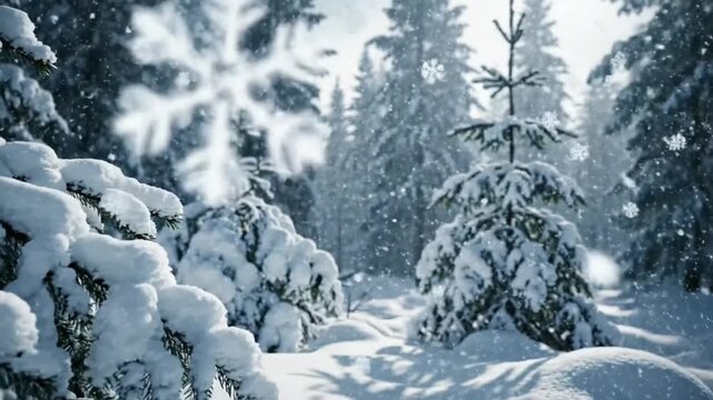 snow covered trees