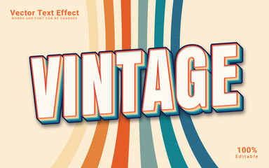Editable vintage retro text effect vector style in Illustrator