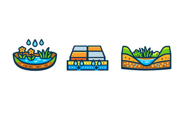 Naklejka premium Eco-friendly water management icons