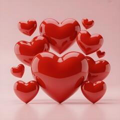 Crimson Connection: Love in 3D Bloom