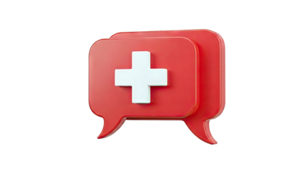 Red Chat Bubbles with White Swiss Cross