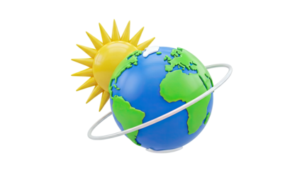 Stylized Sun and Earth Globe