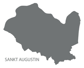 Sankt Augustin city map with boroughs grey illustration silhouette shape