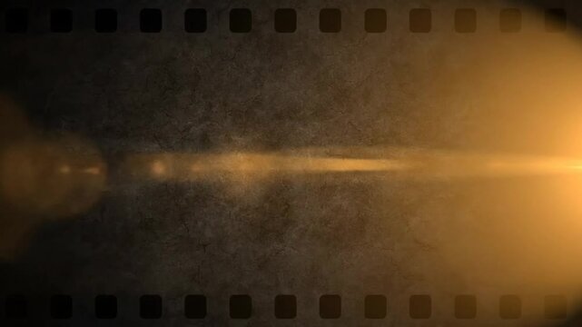 Film reel background with lens flare effect in classic movie style showcasing a retro aesthetic and cinematic feel