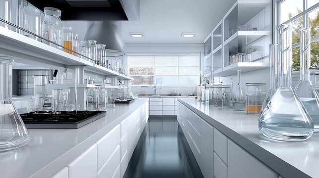 Modern laboratory interior design high-tech space scientific equipment bright and spacious environment professional viewpoint - Powered by Adobe