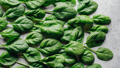 Obraz premium Fresh green leaves and vegetables close up isolated on white background