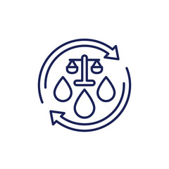 restore water balance line icon with arrows