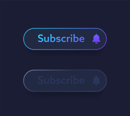 subscribe buttons, dark vector design