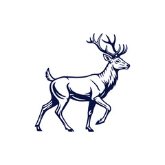 Obraz premium Deer logo flat vector design