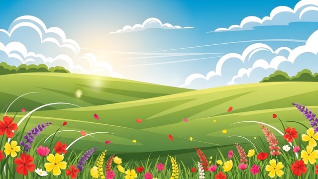 Ilustraci&oacute;n de fondo de flores de primavera