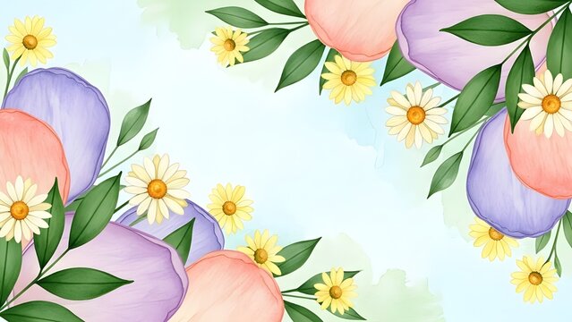 Vector de fondo de arte floral abstracto.
 Pintado a mano acuarela bot&aacute;nica flores de primavera textura de trazo de pincel dorado.
 Ilustraci&oacute;n de dise&ntilde;o art&iacute;stico para papel tapiz, carteles, pancarta