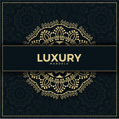 Luxury mandala design vector - Elegant golden ornamental floral pattern background