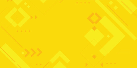 Bright Yellow Abstract Geometric Background With Diamonds, Squares, Arrows, And Bold Pattern
